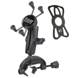 SUPPORTO A MORSETTA YOKE MOUNTING RAM-MOUNT RAM-B-121-UN7U su CELLULARI da 5" fino a 6".