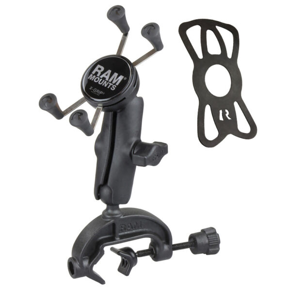 SUPPORTO A MORSETTA YOKE MOUNTING RAM-MOUNT RAM-B-121-UN7U su CELLULARI da 5" fino a 6".