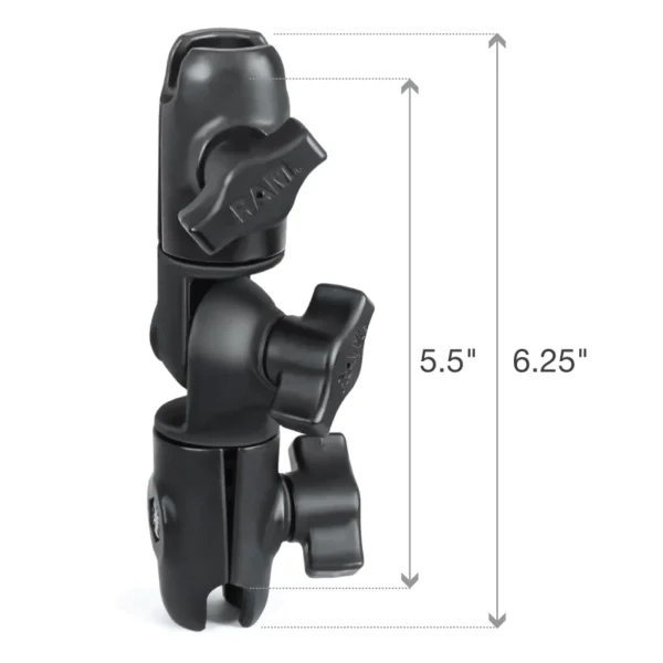 Tripla asta bracket Ram Mounts RAP-B-200-2U con corpo centrale ruotabile a 180 gradi - immagine 2
