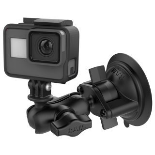 SUPPORTO A VENTOSA RAM-MOUNT RAM-B-166-A-GOP1U CON BRACCIO CORTO PER AUTO PER GoPro HD HERO e GARMIN VIRB