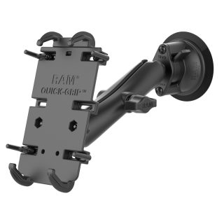 Supporto a ventosa in metallo con Braccio LUNGO RAM Mounts RAM-B-166-C-PD4U su CELLULARE oltre 6"