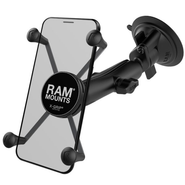 SUPPORTO VENTOSA CON ASTA LUNGA RAM-MOUNT RAM-B-166-C-UN10U X-GRIP per iPhone, Galaxy e smartphone da 6 pollici