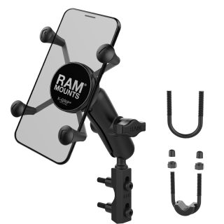 Supporto moto da avvitare a fori frizione e pulsantiera Ram Mounts RAM-B-174-UN7U per CELLULARI da 5" a 6".