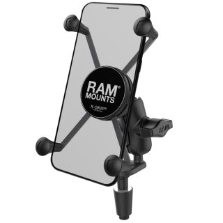 SUPPORTO FORCELLA MOTO RAM-MOUNT RAM-B-176-A-UN10U con X-GRIP per Apple iPhone e Samsung Galaxy