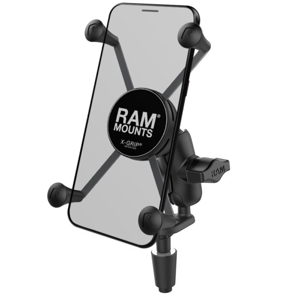 SUPPORTO FORCELLA MOTO RAM-MOUNT RAM-B-176-A-UN10U con X-GRIP per Apple iPhone e Samsung Galaxy