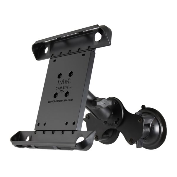Supporto a doppia ventosa con presa sicura per tablet 10 pollici RAM-B-189-TAB3U per Apple iPad 1, 2, 3, 4 e AIR