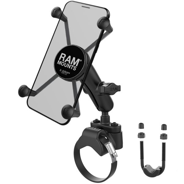 SUPPORTO A TUBOLARE DOPPIA CHIUSURA RAM-MOUNT RAM-B-231-2-UN10 con X-GRIP per iPhone, Galaxy e smartphone da 6 pollici