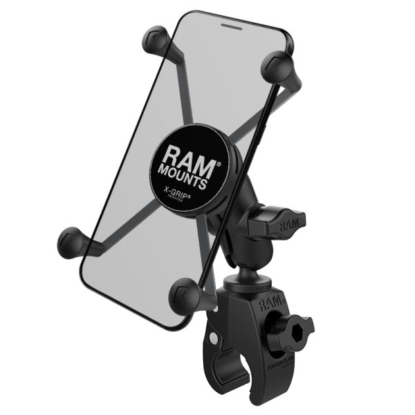 SUPPORTO MANUBRIO A PINZA RAM-B-400-A-HOL-UN10BU per iPhone, Galaxy e smartphones da 5 a 6 pollici.