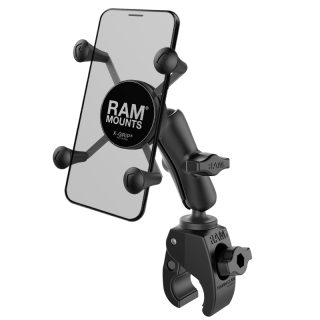 SUPPORTO MANUBRIO A PINZA RAM-B-400-HOL-UN7BU X-GRIP CON ASTA MEDIA per smartphones da 5 a 6 pollici.