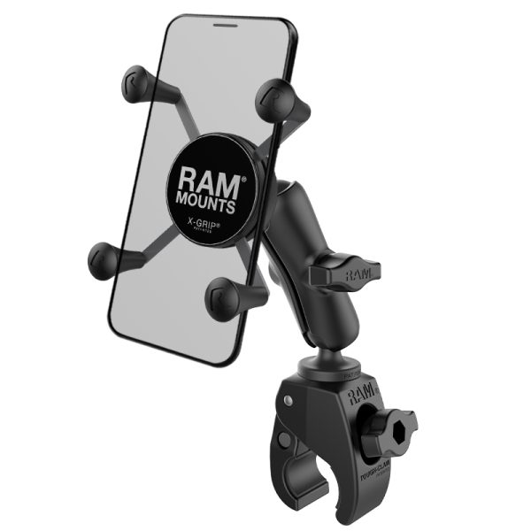 SUPPORTO MANUBRIO A PINZA RAM-B-400-HOL-UN7BU X-GRIP CON ASTA MEDIA per smartphones da 5 a 6 pollici.