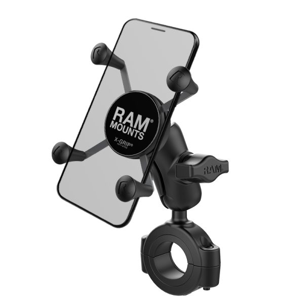 SUPPORTO a TUBOLARE e MANUBRIO MOTO RAM-MOUNT RAM-B-408-112-15-A-UN7U per CELLULARI da 5" a 6".
