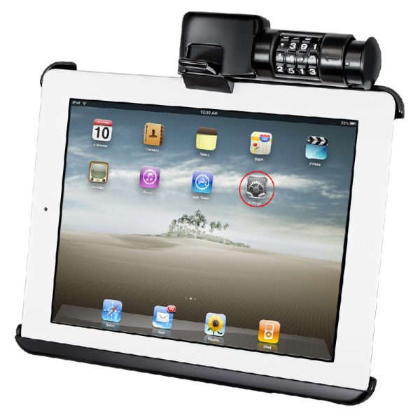 MASCHERINA RAM-MOUNT HOLDER CRADLE PER APPLE IPAD WI-FI 3G RAM-HOL-AP8LU CON LUCCHETTO