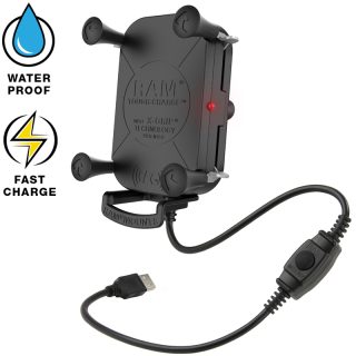 Attacco x-grip RAM Mounts Tough-Charge RAM-HOL-UN12WB con ricarica wireless impermeabile
