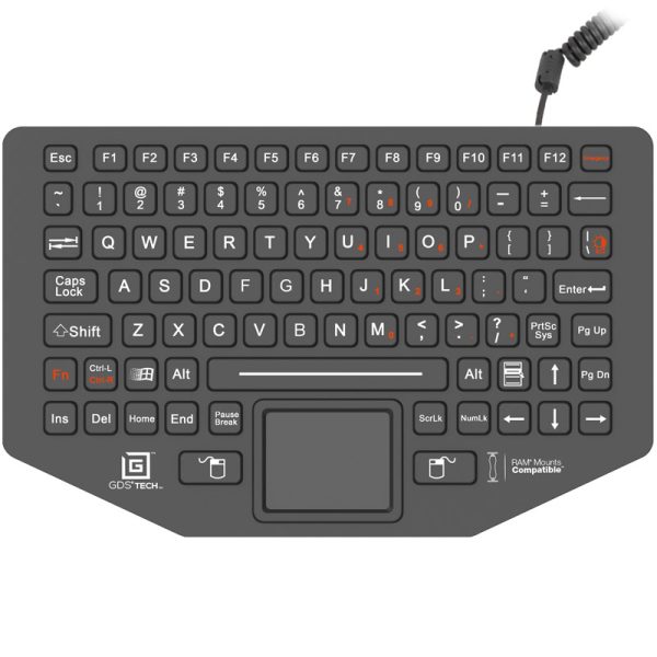 Tastiera robusta Ram Mounts RAM-KB2-USB GDS Tech keyboard con cavo USB e mouse track pad integrato