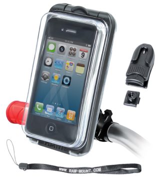 Supporto AQUABOX impermeabile E RESTRINGIBILE A manubrio RAM Mounts RAP-274-1-AQ7-1  per Samsung galaxy IPHONE 4 e 4s