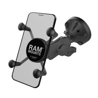 SUPPORTO A VENTOSA RAM-MOUNT RAP-B-166-2-A-UN7U CON CRADLE X-GRIP PER IPHONE E SAMSUNG