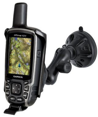 SUPPORTO IN PLASTICA A VENTOSA PER Garmin GPSMAP 62 e 64 serie RAM-MOUNT RAP-B-166-2-GA41U