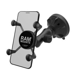 SUPPORTO A VENTOSA RAM-MOUNT RAP-B-166-2-UN7U CON CRADLE X-GRIP PER IPHONE E SAMSUNG