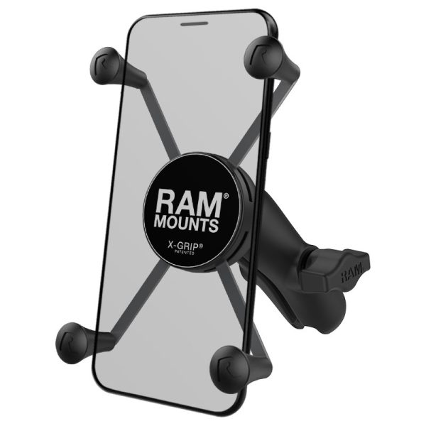 SUPPORTO RAM-MOUNT RAP-HOL-UN10B-201U CON ASTA MEDIA e X-GRIP per iPhone, Galaxy e smartphone da 6 pollici