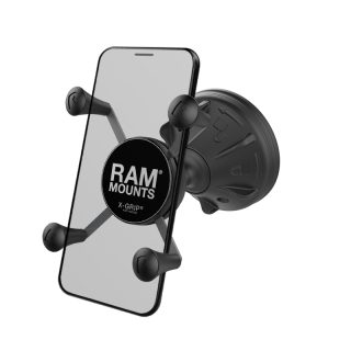 SUPPORTO RAM-MOUNT RAP-SB-224-2-UN7U CON VENTOSA SFERA TIPO SB CON X-GRIP PER IPHONE E SAMSUNG
