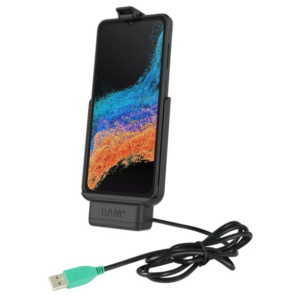 Docking Holder Ram Mounts RAM-HOL-SAM84PU per Samsung XCover6 Pro SENZA Smart Case con cavo alimentazione
