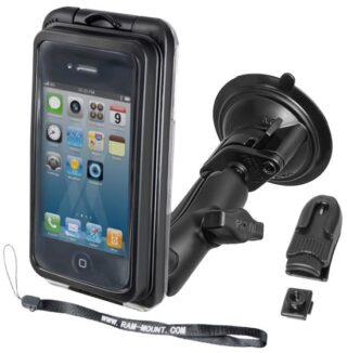 Supporto impermeabile AQUABOX a ventosa per auto barca camper RAM Mounts RAM-B-166-AQ7-1U per IPHONE 4s e 4