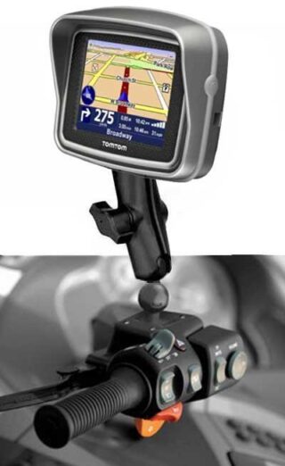Supporto AMPs motociclo vaschetta olio Tomtom Garmin MIOWORK RAM Mounts RAM-B-182-347U