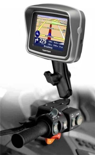 Supporto motoveicolo vaschetta olio per Tomtom Garmin MIOWORK VERSIONE V2 RAM Mounts RAM-B-183-347U
