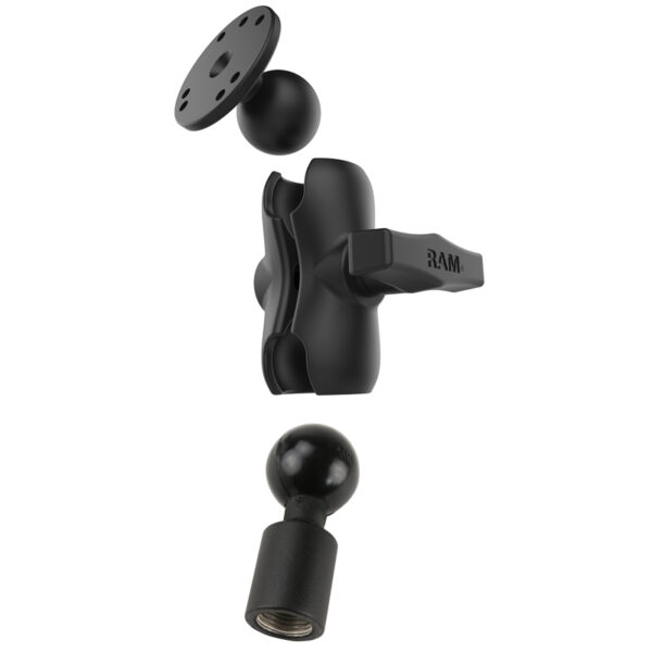 RAM Montaggio a Sfera Doppia Corto con Piastra Tonda e Filettatura 1/2" NPT Ram Mounts RAM-101-B-218-1U - immagine 2