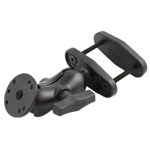 RAM 2.5" Square Post Clamp Mount con piastra AMPS rotonda - Braccio corto Ram Mounts RAM-101U-B-247-25