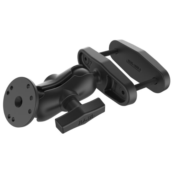 RAM 3" Square Post Clamp Mount con piastra rotonda AMPS - Braccio corto Ram Mounts RAM-101U-B-247-3