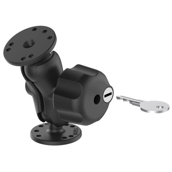 RAM Doppia Sfera con Manopola Blocco Chiave - tipo C Corto Ram Mounts RAM-101U-BL