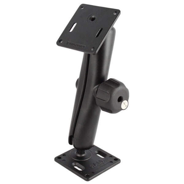 RAM Doppio 75x75mm Montaggio VESA con Manopola Blocco Chiave - Lunga Ram Mounts RAM-102LU-D-2461