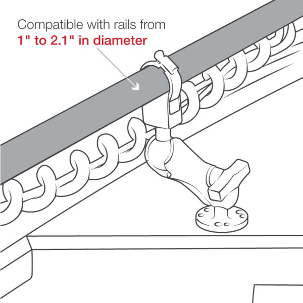 Supporto per superfice piana con sfera C e attacco stringi tubo Ram Mounts RAM-108U - immagine 7