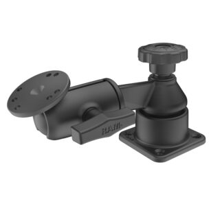 RAM Supporto a braccio oscillante orizzontale da 6" con piastra tonda a sfera e presa Ram Mounts RAM-109H-3U