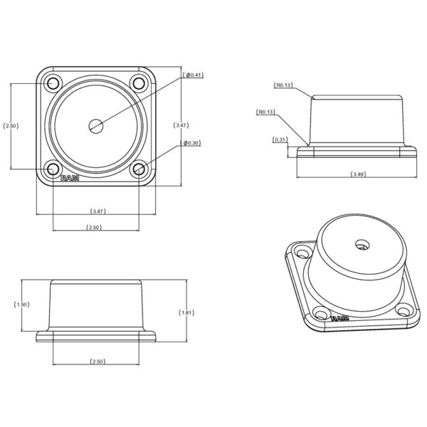 RAM® Horizontal Swing Arm Base Ram Mounts RAM-109H-B - immagine 4