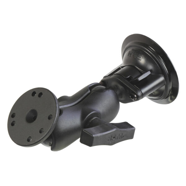 RAM Twist-Lock Supporto a ventosa con adattatore per piastra tonda - Corto Ram Mounts RAM-166-B-202U