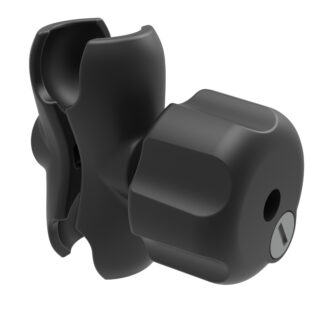 RAM Braccio a Bicchiere Doppio con Manopola Serratura a Chiave in Ottone - tipo C Corto Ram Mounts RAM-201U-BL