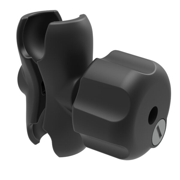 RAM Braccio a Bicchiere Doppio con Manopola Serratura a Chiave in Ottone - tipo C Corto Ram Mounts RAM-201U-BL