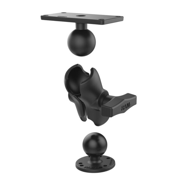 RAM Drill-Down Supporto a sfera doppio per Humminbird Helix 7 - Corto Ram Mounts RAM-202-24-B-202U - immagine 3