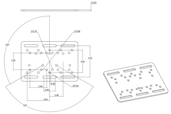 RAM Base di Protezione per Carrello Elevatore con Sfera - tipo E Ram Mounts RAM-335-E-246 - immagine 2