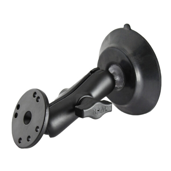 RAM® Suction Cup Double Ball Mount with Round Plate Ram Mounts RAM-B-101-224