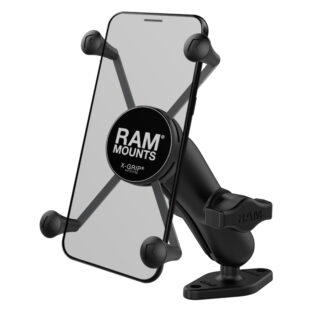 SUPPORTO SUPERIFICI LISCE RAM-MOUNT RAM-B-102-UN10U CON X-GRIP per Apple iPhone e Samsung Galaxy