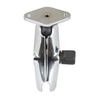 RAM Braccio a Bicchiere Doppio Cromato con Piastra a rombo - Braccio Medio Ram Mounts RAM-B-103-238CHU