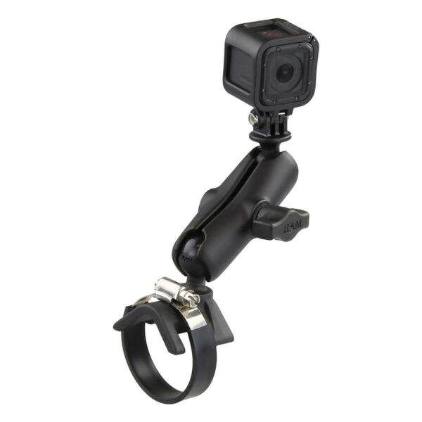 RAM® Strap Clamp Mount with Universal Action Camera Adapter Ram Mounts RAM-B-108-GOP1 - immagine 2