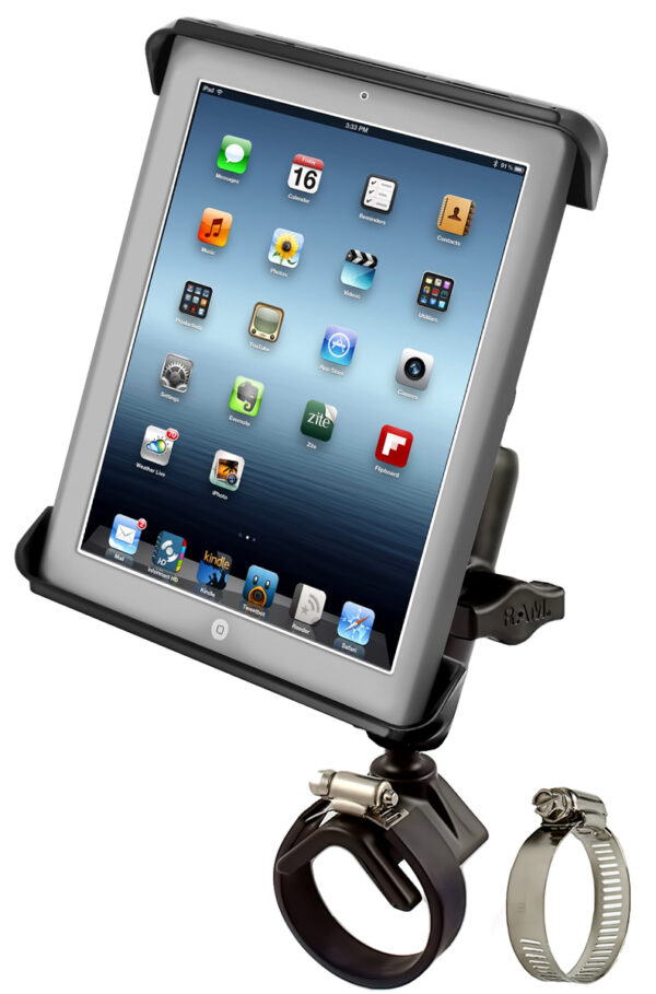 RAM Tab-Tite Mount con Strap Hose Clamp Base per iPad Gen 1-4 più Altro Ram Mounts RAM-B-108-TAB3
