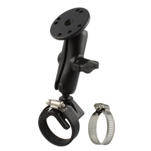 RAM Doppia Cinghia a Sfera Tubo Clamp Mount con Piastra Tonda - Media Ram Mounts RAM-B-108U