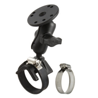 RAM Double Ball Strap Hose Clamp Mount with Round Plate - Short Ram Mounts RAM-B-108U-A