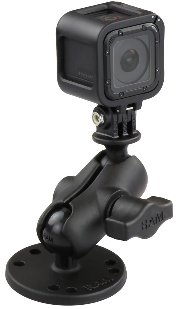 RAM Drill-Down Doppio Supporto a Sfera con Adattatore Universale per Action Camera Ram Mounts RAM-B-138-A-GOP1U - immagine 2
