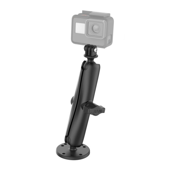 RAM Drill-Down Mount con Braccio a Doppia Presa con Adattatore per Action Camera Ram Mounts RAM-B-138-C-GOP1